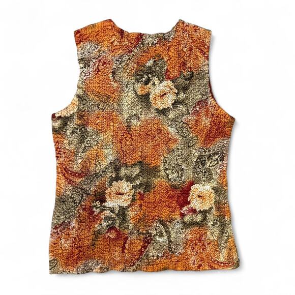 Reversible fairy grunge crinkle tank burt orange & floral womens size xs/small - Picture 3 of 6